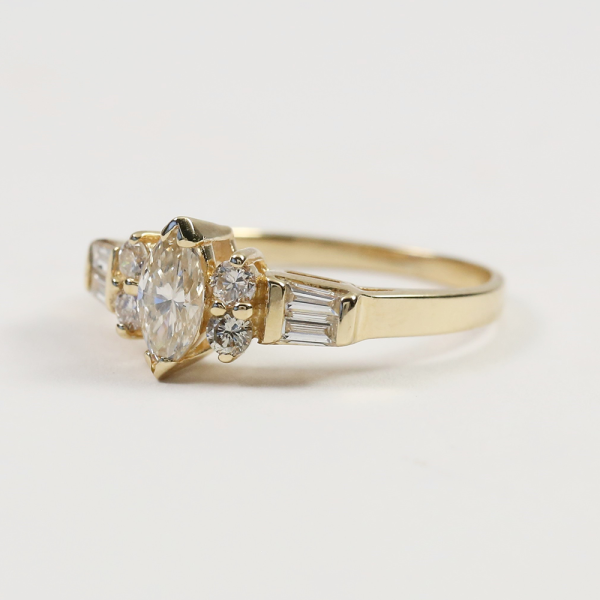 Inel Logodnă cu Diamante din Aur Galben 14k
