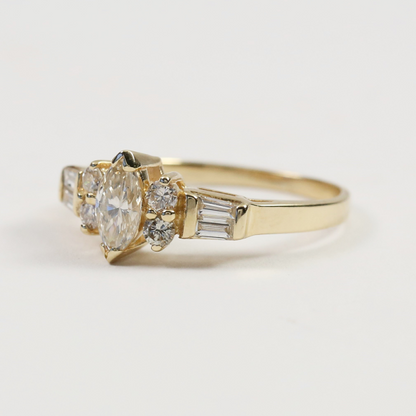 Inel Logodnă cu Diamante din Aur Galben 14k