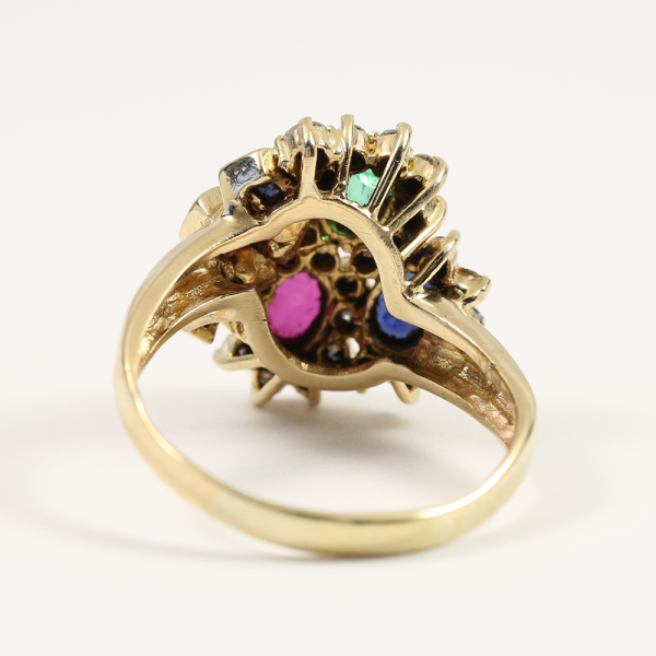 Inel cu Pietre Prețioase din Aur Galben 14k