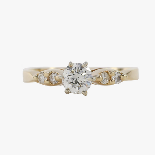 Inel Logodnă cu Diamante din Aur Galben 14k