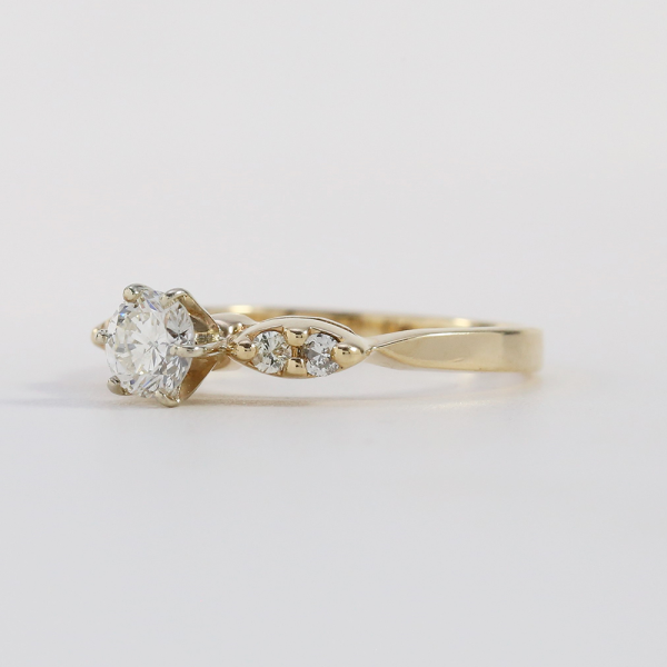 Inel Logodnă cu Diamante din Aur Galben 14k