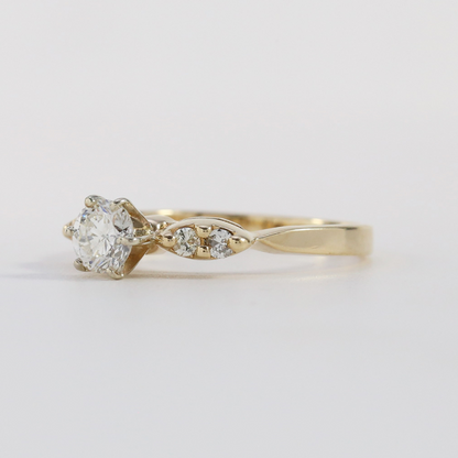 Inel Logodnă cu Diamante din Aur Galben 14k
