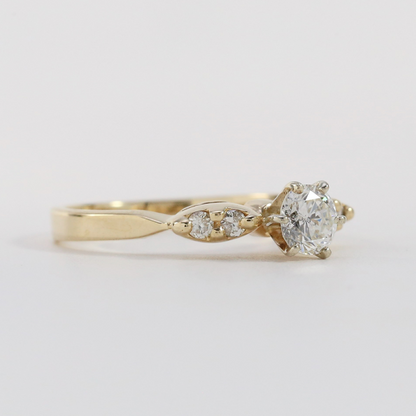 Inel Logodnă cu Diamante din Aur Galben 14k