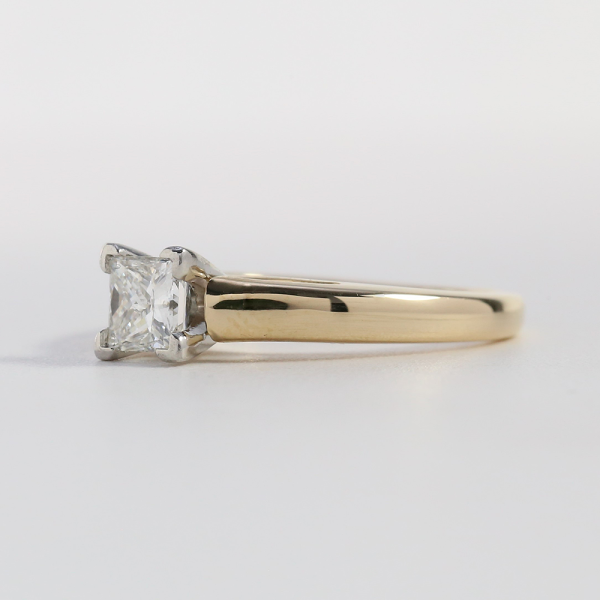 Inel Logodnă cu Diamante din Platină și Aur Galben 14k
