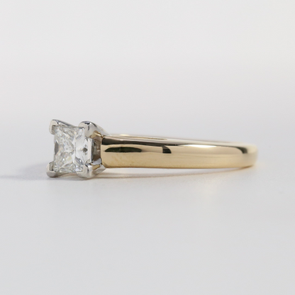 Inel Logodnă cu Diamante din Platină și Aur Galben 14k