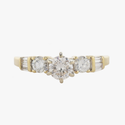 Inel Logodnă cu Diamante din Aur Galben 18k