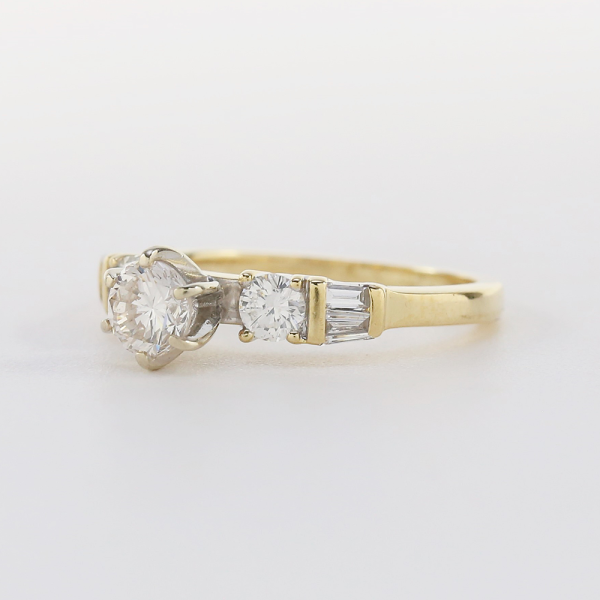 Inel Logodnă cu Diamante din Aur Galben 18k