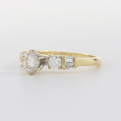 Inel Logodnă cu Diamante din Aur Galben 18k