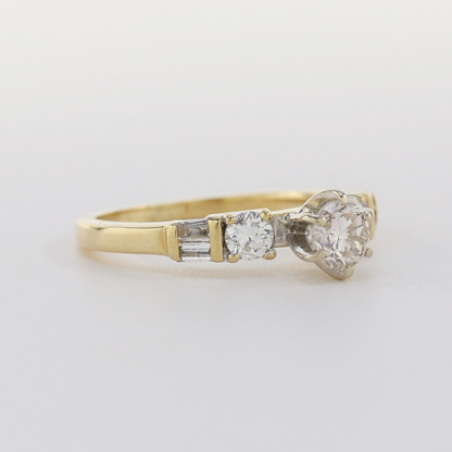 Inel Logodnă cu Diamante din Aur Galben 18k