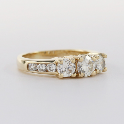 Inel Logodnă cu Diamante din Aur Galben 14k