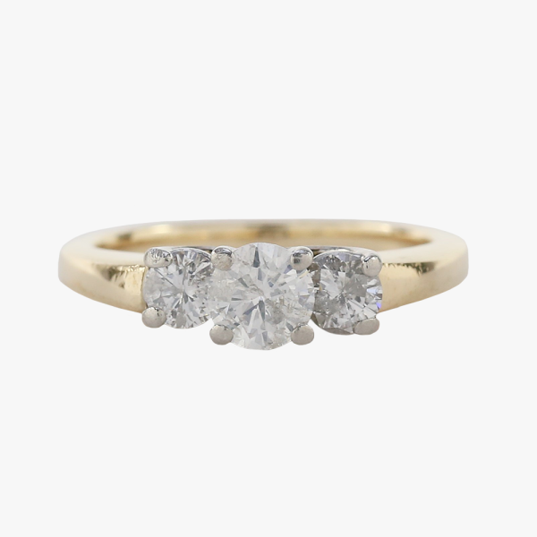 Inel Logodnă cu Diamante din Platină și Aur Galben 14k
