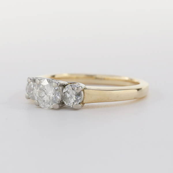 Inel Logodnă cu Diamante din Platină și Aur Galben 14k