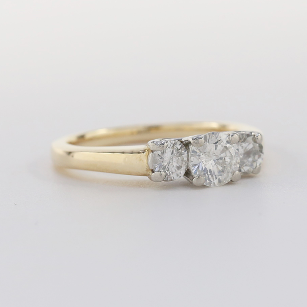 Inel Logodnă cu Diamante din Platină și Aur Galben 14k