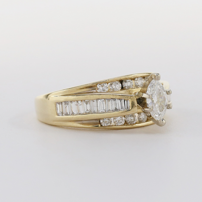 Inel cu Diamante din Aur Galben 14k