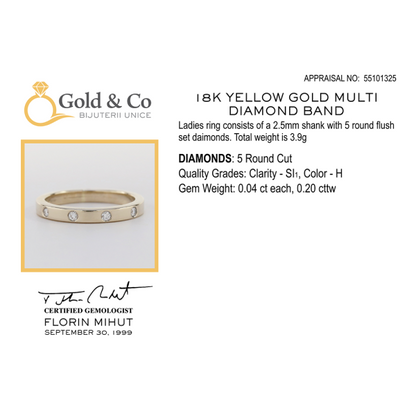 Inel cu Diamante din Aur Galben 18k