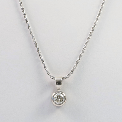Colier & Pandantiv cu Diamante din Aur Alb 14k