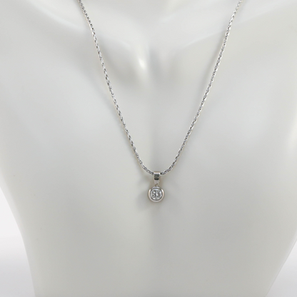 Colier & Pandantiv cu Diamante din Aur Alb 14k
