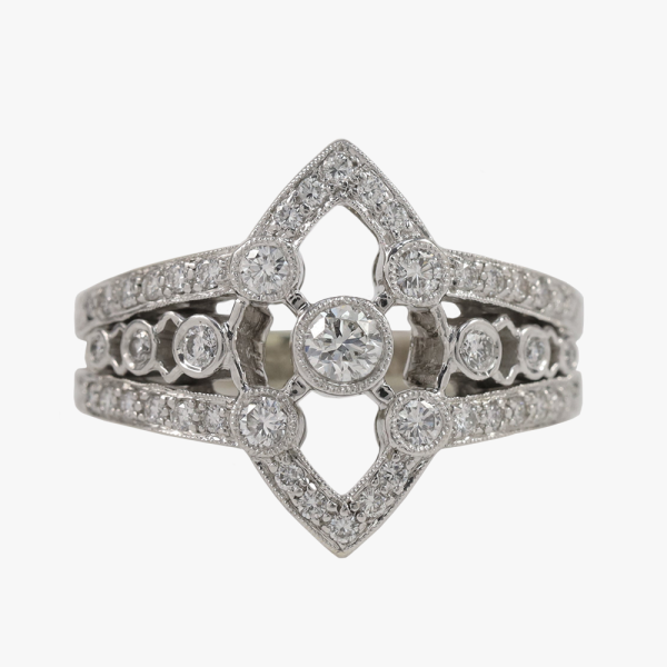 Inel cu Diamante din Aur Alb 14k