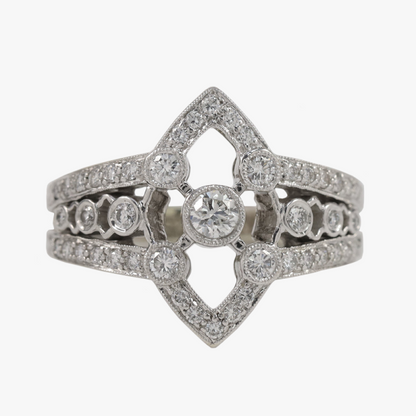 Inel cu Diamante din Aur Alb 14k