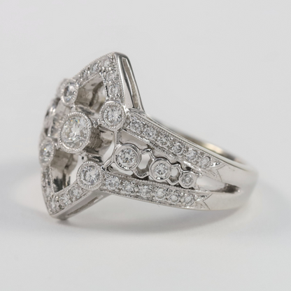 Inel cu Diamante din Aur Alb 14k