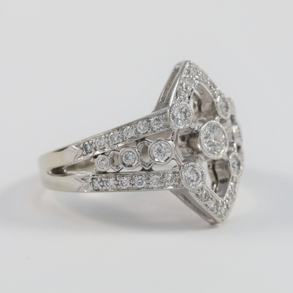 Inel cu Diamante din Aur Alb 14k