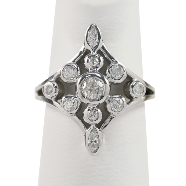 Inel cu Diamante din Aur Alb 14k