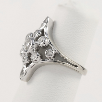 Inel cu Diamante din Aur Alb 14k