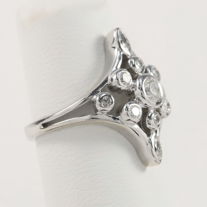 Inel cu Diamante din Aur Alb 14k