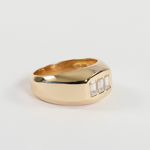 Inel cu Trei Diamante din Aur Galben 14k