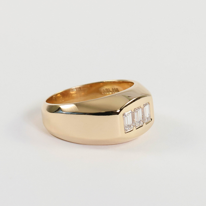 Inel cu Trei Diamante din Aur Galben 14k