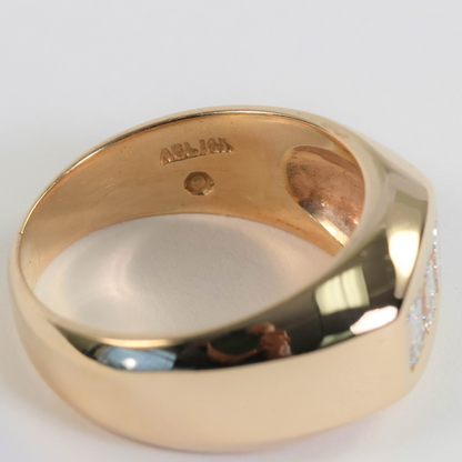 Inel cu Trei Diamante din Aur Galben 14k