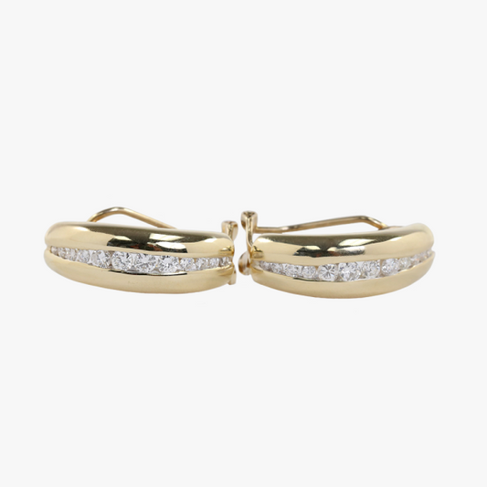 Cercei cu Diamante din Aur Galben 14k