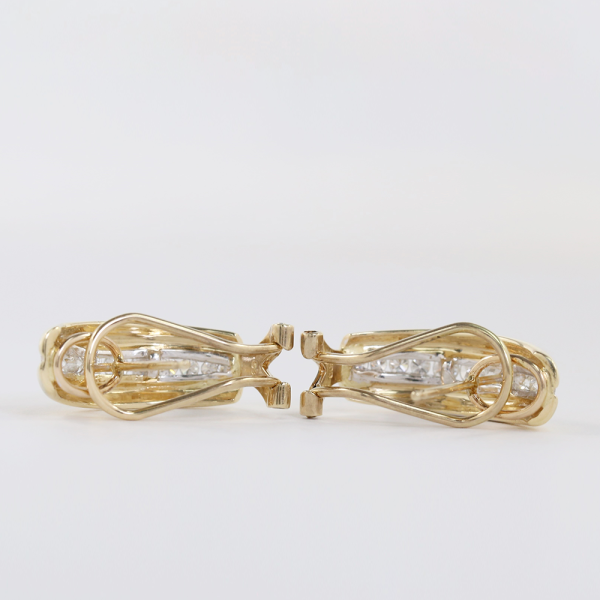Cercei cu Diamante din Aur Galben 14k