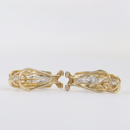 Cercei cu Diamante din Aur Galben 14k