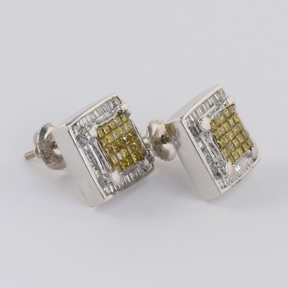 Cercei cu Diamante din Aur Alb 14k