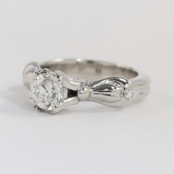 Inel Logodnă cu Diamante din Aur Alb 14k