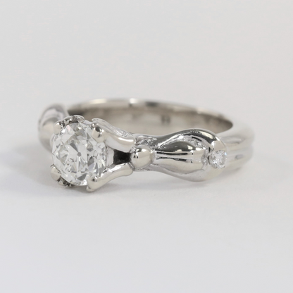 Inel Logodnă cu Diamante din Aur Alb 14k