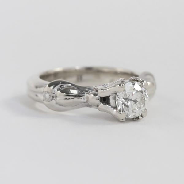 Inel Logodnă cu Diamante din Aur Alb 14k