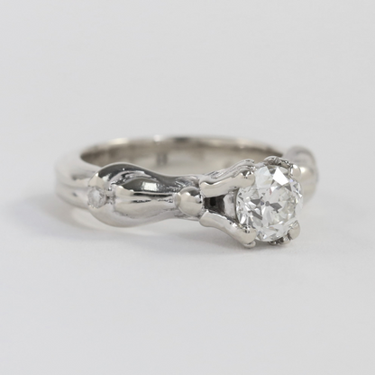 Inel Logodnă cu Diamante din Aur Alb 14k