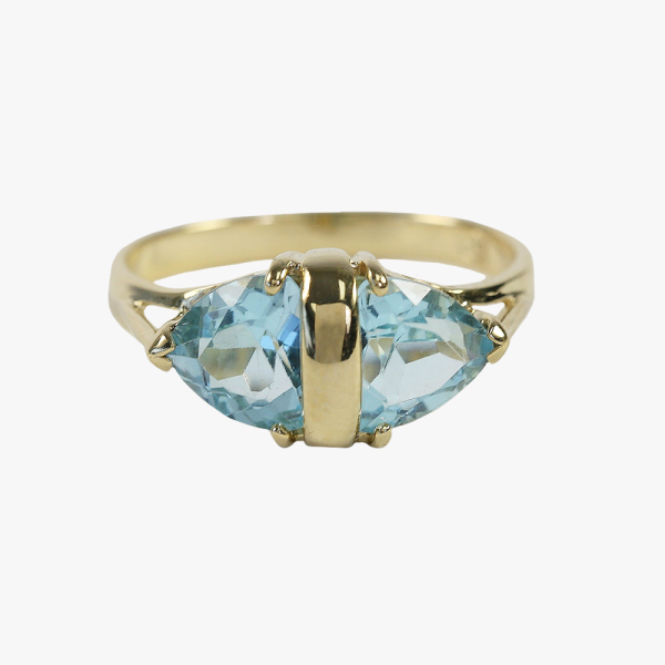 Inel cu Topaz Geamăn din Aur Galben 14k