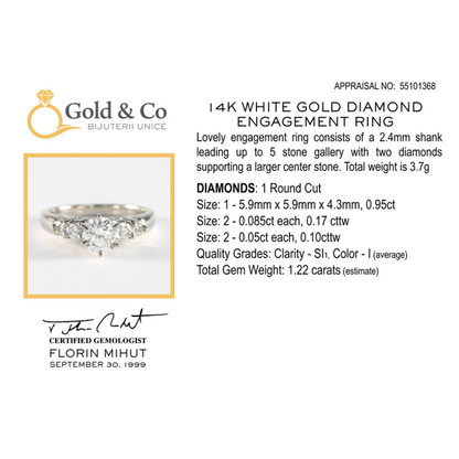 Inel Logodnă cu Diamante din Aur Galben 14k