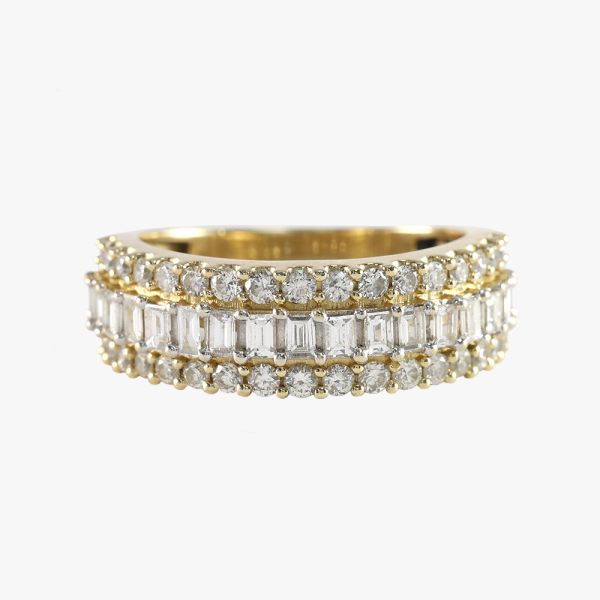 Inel Cu Diamante din Aur Galben 14k