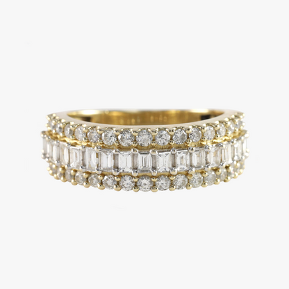 Inel Cu Diamante din Aur Galben 14k