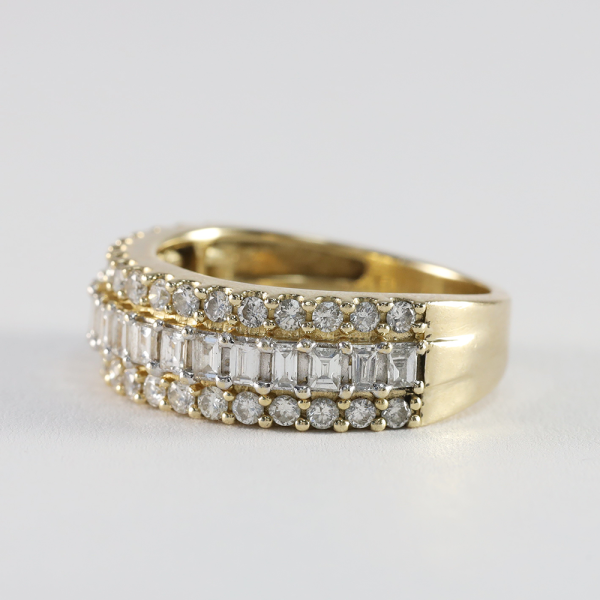 Inel Cu Diamante din Aur Galben 14k