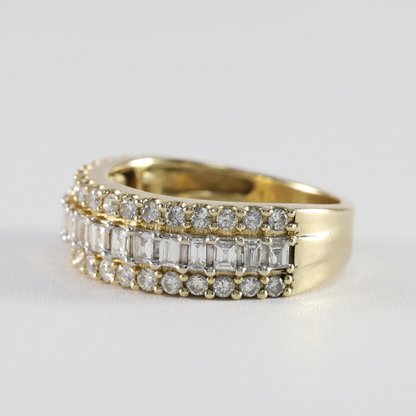 Inel Cu Diamante din Aur Galben 14k