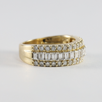 Inel Cu Diamante din Aur Galben 14k