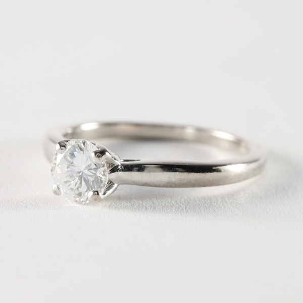 Inel Logodnă cu Diamante din Aur Alb 18k