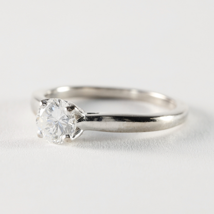 Inel Logodnă cu Diamante din Aur Alb 18k