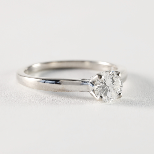 Inel Logodnă cu Diamante din Aur Alb 18k