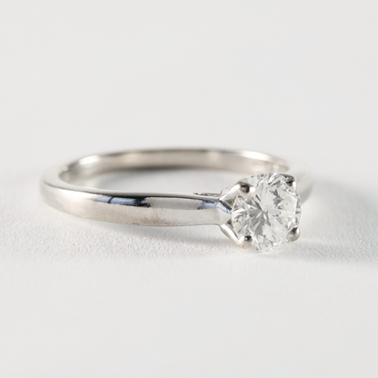 Inel Logodnă cu Diamante din Aur Alb 18k